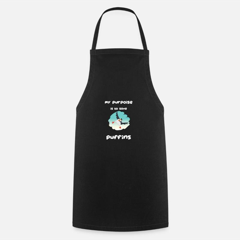 Macareux moines - Tablier de cuisine - noir