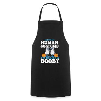 Human Costume I'm really a Booby Bird Halloween - Cooking Apron - black - Front - AI Model Male 185 dark (185cm)