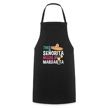 This Señorita Needs A Margarita Funny Mexico - Kochschürze - Schwarz - Vorne - AI Model Male 185 dark (185cm)