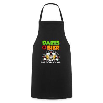 Darts & Bier das Gönn ich mir Dartspieler - Kochschürze - Schwarz - Vorne - AI Model Male 185 dark (185cm)