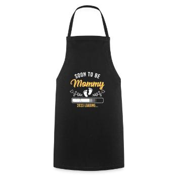 I'm going to be a mom - Cooking Apron - black - Front - AI Model Male 185 dark (185cm)