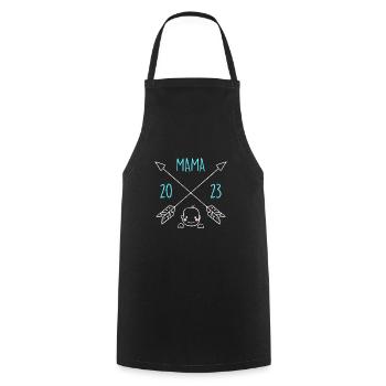 Mom 2023 pregnant with girl Boy Super Mama - Cooking Apron - black - Front - AI Model Male 185 dark (185cm)