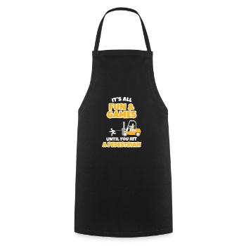 It's All Fun & Games, Funny Forklift Driver - Cooking Apron - black - Front - AI Model Male 185 dark (185cm)