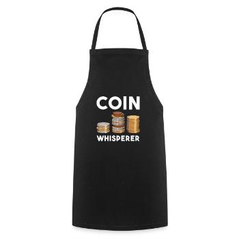 Numismatic Coin Collecting Gift - Cooking Apron - black - Front - AI Model Male 185 dark (185cm)