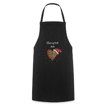 Therapeut mit Herz Weihnachtsoutfit Adventszeit - Kochschürze - Schwarz - Vorne - AI Model Male 185 dark (185cm)