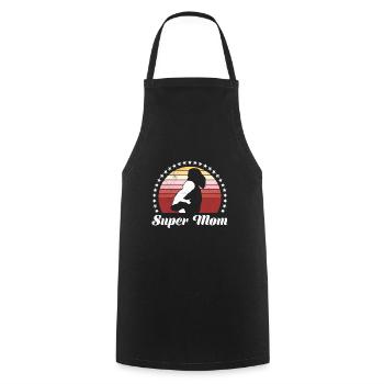 Super Mama Bear Family Mother Child Mama - Cooking Apron - black - Front - AI Model Male 185 dark (185cm)