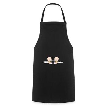 Mother Twins Siblings Young Girls Mama - Cooking Apron - black - Front - AI Model Male 185 dark (185cm)