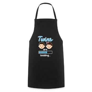 Twins Pregnant With Twins Young Girl - Cooking Apron - black - Front - AI Model Male 185 dark (185cm)