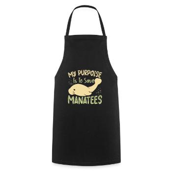 Manatee Manatee Manti Floaty Potatoes - Cooking Apron - black - Front - AI Model Male 185 dark (185cm)