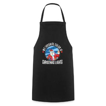 My favorite color is christmas lights - Cooking Apron - black - Front - AI Model Male 185 dark (185cm)