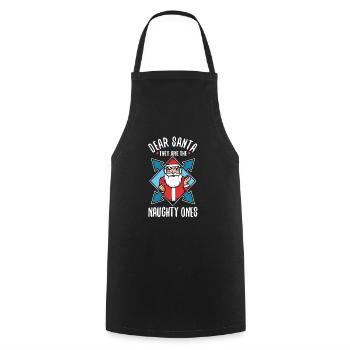 Dear santa they are the naughty ones - Cooking Apron - black - Front - AI Model Male 185 dark (185cm)