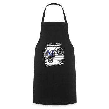 Motocross / Enduro / Freestyle mx / Dirtbike retro - Cooking Apron - black - Front - AI Model Male 185 dark (185cm)