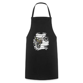 Motocross / Enduro / Freestyle mx / Dirtbike retro - Cooking Apron - black - Front - AI Model Male 185 dark (185cm)