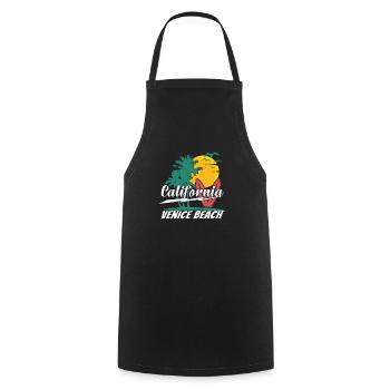70s 80s In The California City of Venice Beach - Cooking Apron - black - Front - AI Model Male 185 dark (185cm)