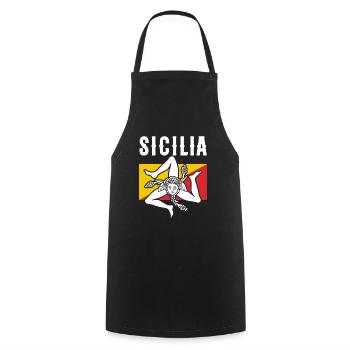 Sizilien flagge Sizilien Palermo Italien - Kochschürze - Schwarz - Vorne - AI Model Male 185 dark (185cm)