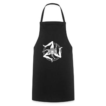 Drapeau de la Sicile Sicile Palerme Italie - Tablier de cuisine - noir - Devant - AI Model Male 185 dark (185cm)