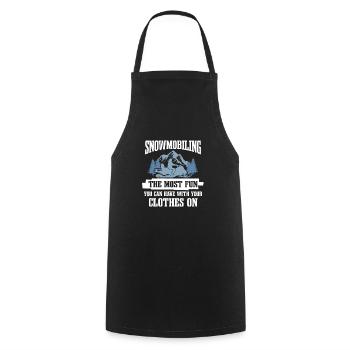 Le plus amusant que vous avez avec des vêtements en motoneige - Tablier de cuisine - noir - Devant - AI Model Male 185 dark (185cm)
