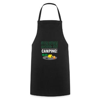 Mode Survie: ON - Camping! - Tablier de cuisine - noir - Devant - AI Model Male 185 dark (185cm)