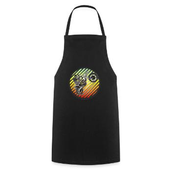 Motocross / Enduro / Freestyle mx / Dirtbike retro - Cooking Apron - black - Front - AI Model Male 185 dark (185cm)