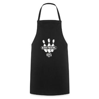 Né pour Bowling Anniversaire 1972 Chemise de bowling - Tablier de cuisine - noir - Devant - AI Model Male 185 dark (185cm)