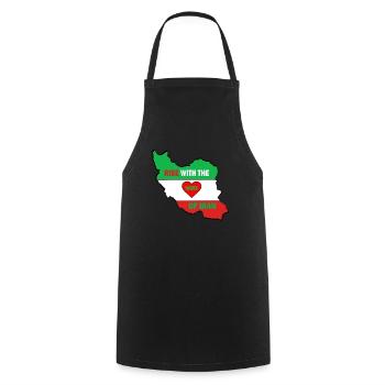 Increase with the women the Iran Freedom Flag - Cooking Apron - black - Front - AI Model Male 185 dark (185cm)