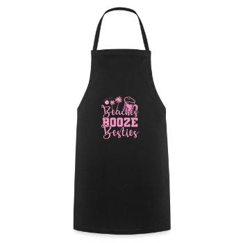 Beaches Booze Besties Celebrate Dancing Music - Cooking Apron - black - Front - AI Model Male 185 dark (185cm)