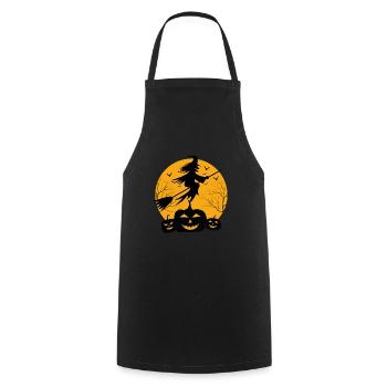 Happy Halloween - jour de Halloween - Tablier de cuisine - noir - Devant - AI Model Male 185 dark (185cm)