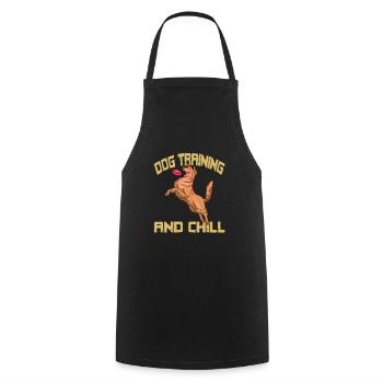 Dog Training And Chill Retro Funny Dog Trainer - Cooking Apron - black - Front - AI Model Male 185 dark (185cm)