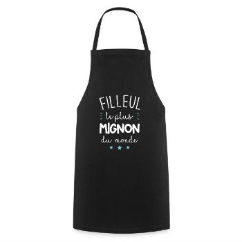 Filleul le plus mignon du monde - Tablier de cuisine - noir - Devant - AI Model Male 185 dark (185cm)