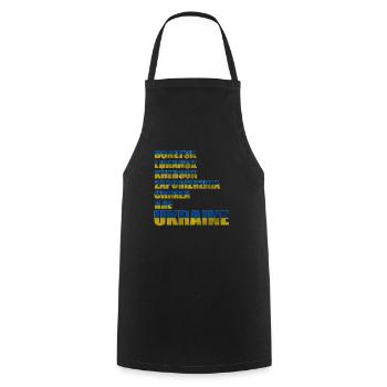 Ukrainisches Flaggen Symbol Ukrainische Städte - Kochschürze - Schwarz - Vorne - AI Model Male 185 dark (185cm)