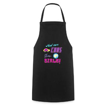 besoin de plus de voitures que de filles - Tablier de cuisine - noir - Devant - AI Model Male 185 dark (185cm)