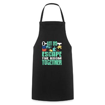 Let Us Escape The Room Together Retro Vintage - Cooking Apron - black - Front - AI Model Male 185 dark (185cm)