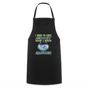 J’avais l’habitude d’avoir de l’argent maintenant j’ai Aquarium Retro - Tablier de cuisine - noir - Devant - AI Model Male 185 dark (185cm)