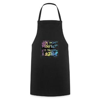 Je ne suis pas parfait, je suis original depuis 1987 Graffiti - Tablier de cuisine - noir - Devant - AI Model Male 185 dark (185cm)