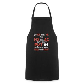 Funny HVAC Air Condition Tech Air Conditioning Technician - Cooking Apron - black - Front - AI Model Male 185 dark (185cm)
