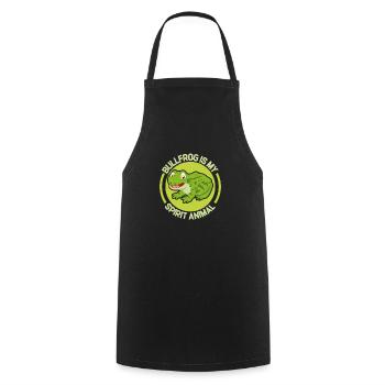 Bullfrog is my spirit animal, cute frog - Cooking Apron - black - Front - AI Model Male 185 dark (185cm)