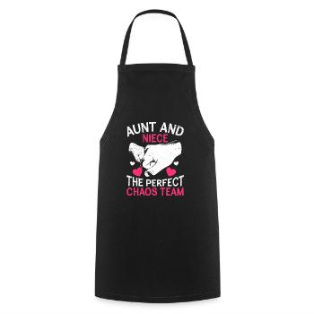 Aunt and niece the perfect Chaos Team Aunt - Cooking Apron - black - Front - AI Model Male 185 dark (185cm)