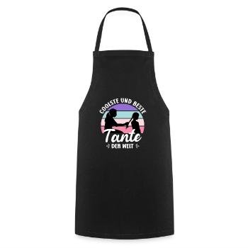 La plus cool et la meilleure tante du monde Oncle tante - Tablier de cuisine - noir - Devant - AI Model Male 185 dark (185cm)