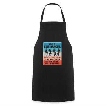 Line Dancing Cowboy Texas Line Dance Cadeau - Tablier de cuisine - noir - Devant - AI Model Male 185 dark (185cm)