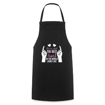 This is what the best aunt in the world looks like Cool aunt - Cooking Apron - black - Front - AI Model Male 185 dark (185cm)