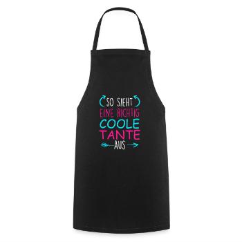 So sieht coole Tante aus Familie Onkel und Tante - Kochschürze - Schwarz - Vorne - AI Model Male 185 dark (185cm)