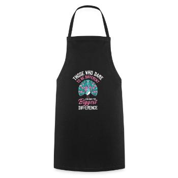Peacock Inspirational Peacock Fan Wildlife - Cooking Apron - black - Front - AI Model Male 185 dark (185cm)