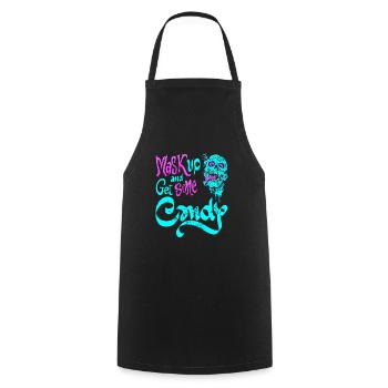 Mask Up & Get Some Candy Retro Halloween Zombie - Cooking Apron - black - Front - AI Model Male 185 dark (185cm)