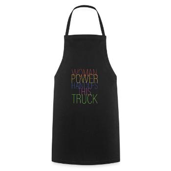 Women's power dominates this truck - Cooking Apron - black - Front - AI Model Male 185 dark (185cm)