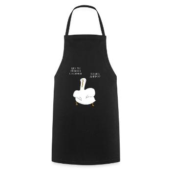 La citation de l’oie ukrainienne ne crie pas humour - Tablier de cuisine - noir - Devant - AI Model Male 185 dark (185cm)