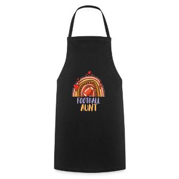 Tante de football ma tante va au football avec moi - Tablier de cuisine - noir - Devant - AI Model Male 185 dark (185cm)