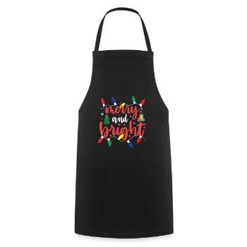 Christmas Eve - Merry and Bright - Cooking Apron - black - Front - AI Model Male 185 dark (185cm)