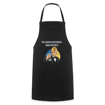 Ukrainian victory celebrates Ukrainian freedom - Cooking Apron - black - Front - AI Model Male 185 dark (185cm)