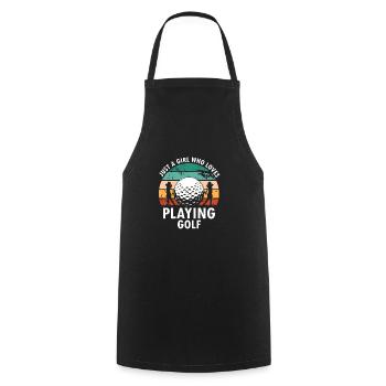 Just A GIRL Who Loves Playing Golf Retro Golfer - Cooking Apron - black - Front - AI Model Male 185 dark (185cm)