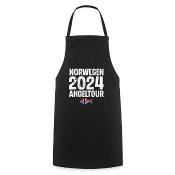 Norwegen Angeltour 2024 - Kochschürze - Schwarz - Vorne - AI Model Male 185 dark (185cm)